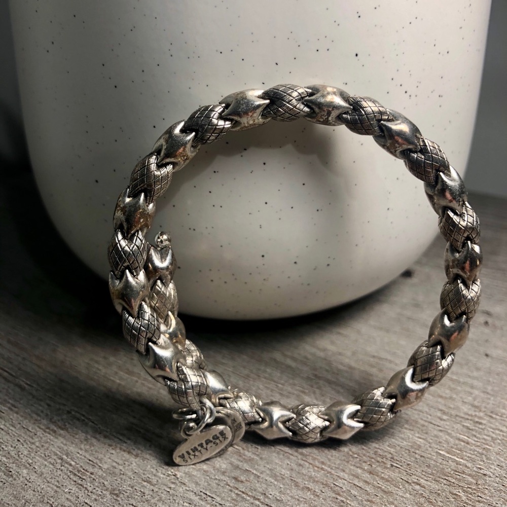 Alex and Ani silver tone braided bracelet